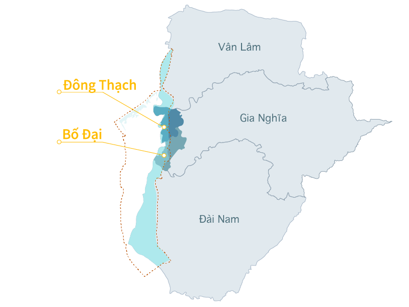 Đông Thạch, Bố Đại-Vị trí