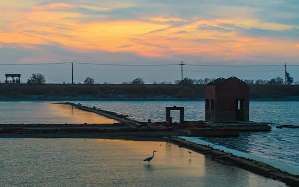 「白水湖」の夕景