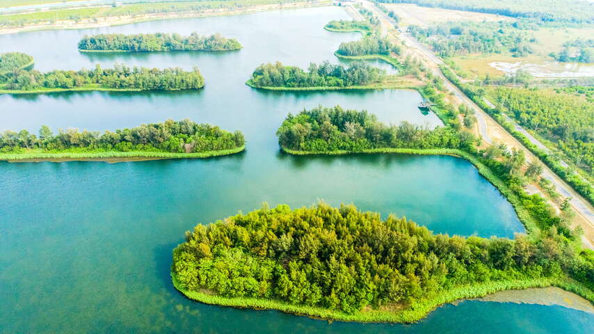 Aerial view of Yiwu Detention Pond-2