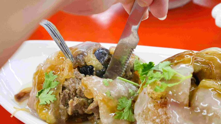 在地特色美食-布袋黑皮海鮮餐廳「巨無霸海鮮肉圓」