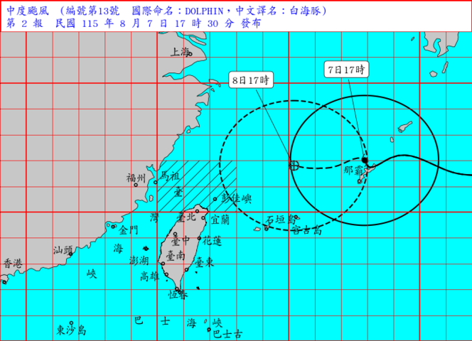 115年8月7日颱風現況